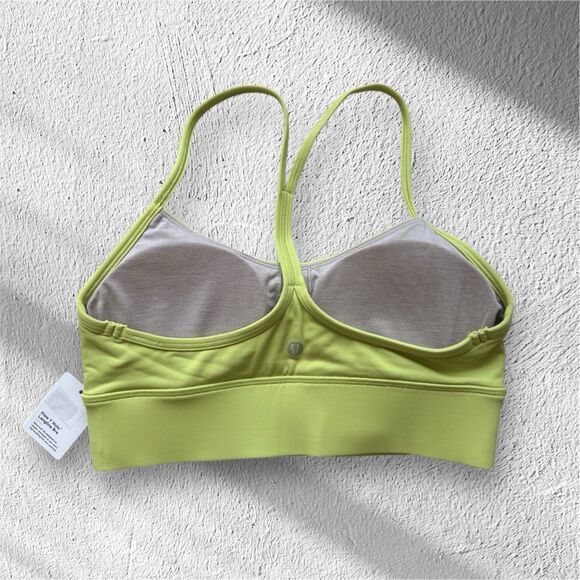 Lululemon Flow Y Nulu Longline Bra, A-C Cup Color WSBI (Wasabi) Green Size 8 New - Picture 2 of 6